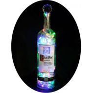 The Bottle Upcycler Upcycled Ketel One Mood Therapy Liquor Bottle Light w/100 Multi-Color LEDs Topped Off with an Asfour 30% Leaded Clear Crystal Prism Ball