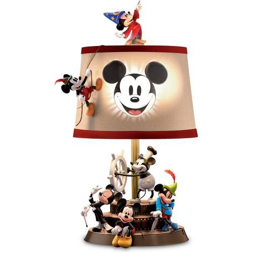  The Bradford Exchange Bradford Exchange Disney Mickey Mouse Through The Years Sculptural Table Lamp with Fabric Shade