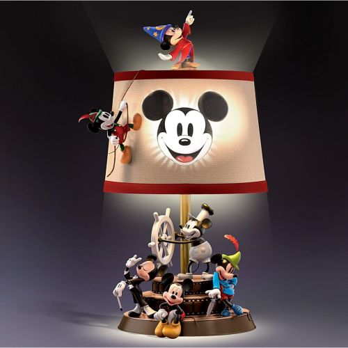  The Bradford Exchange Bradford Exchange Disney Mickey Mouse Through The Years Sculptural Table Lamp with Fabric Shade