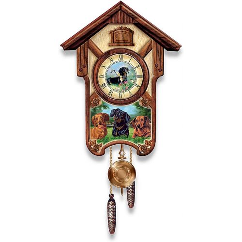  Linda Picken Delightful Dachshunds Cuckoo Clock - By The Bradford Exchange