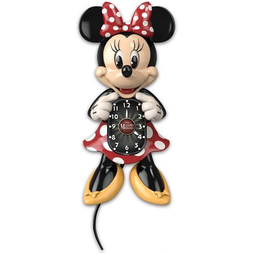  Disney Minnie Mouse Wall Clock with Moving Eyes and Tail by The Bradford Exchange