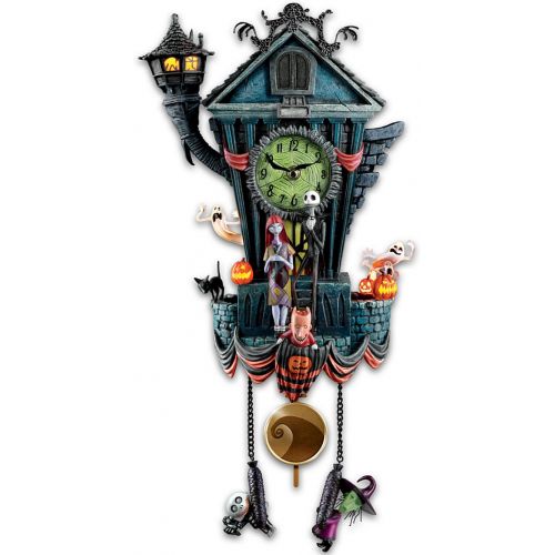  Bradford Exchange The Cuckoo Clock: Tim Burtons The Nightmare Before Christmas Wall Clock