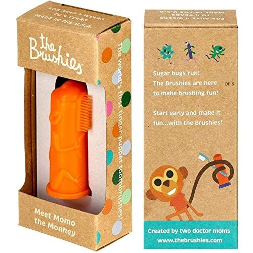  [아마존베스트]Made in The USA - The Brushies Baby and Toddler Toothbrush (Momo The Monkey)