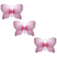 The Butterfly Grove Emily Butterfly Decoration 3D Hanging Mesh Organza Nylon Decor, Pink,...