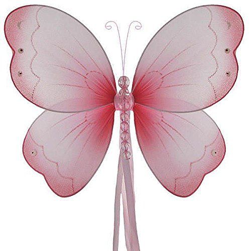  The Butterfly Grove Briana Mesh/Nylon 3D Hanging Decoration, Pink, Medium/11x7 - set...