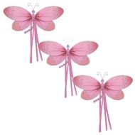 The Butterfly Grove Riley Dragonfly Decoration -Pink-medium / 11x63D Hanging Mesh Nylon Decor for Baby...