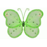 The Butterfly Grove Adelaide Butterfly Decoration 3D Hanging Mesh Nylon Decor, Green Honeydew, Small, 5 x 4