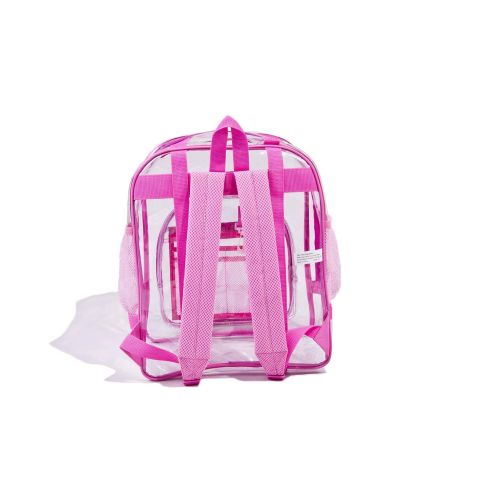  The Clear Bag Store Heavy Duty Clear Backpacks For Adults, Men, Women and Kids - Perfect for School and Work - 3 Sizes Black or Pink