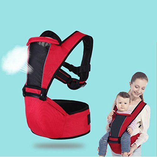  The Cloudbazzars Limited 3 in 1 Ergonomics Baby Child Carrier Hip Seat Infant New Born Birth Child Sling Wrap, Seat Sling by Love Kids. Safe Backpack Carriers Back Pain Support (Red)