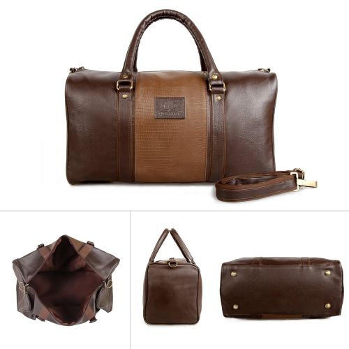  The Clownfish Ambiance Travel Duffel Bag | 20 Ltrs Synthetic Duffle Bag | Weekender Bag-Brown