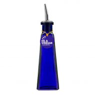 The Crabby Nook Pyramid Oil or Vinegar Cruet Bottle with Stainless Steel Spout 6 Ounces (Cobalt Blue)