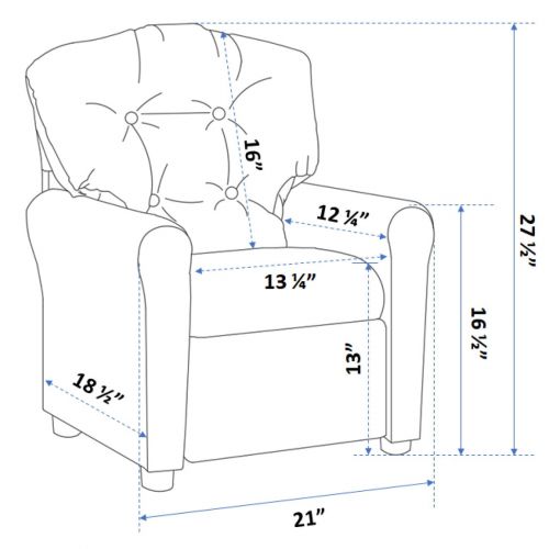  Crew Furniture Traditional Kids Recliner, Multiple Colors