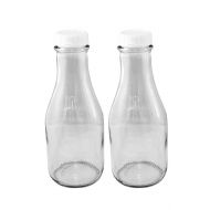 The Dairy Shoppe 1 Qt Glass Milk Bottle 32 Oz Tall/round Style Pack of 2