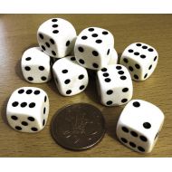 The Dice Place Dice - 10 x 16mm 6 sided spot dice - WHITE