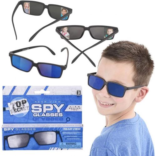  [아마존베스트]The Dreidel Company Real Spy Sunglasses, Look Behind You with Inside The Lens Mirrors, 3-Pack