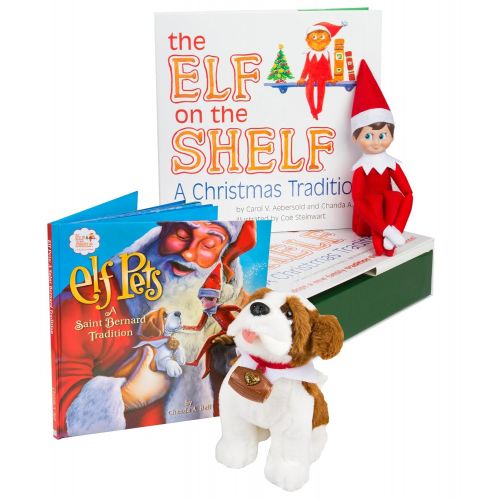  The Elf on the Shelf: A Christmas Tradition - Blue Eyed North Pole Elf Boy with Elf Pets: A Saint Bernard Tradition