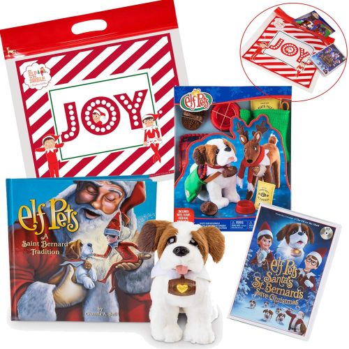  The Elf on the Shelf St Bernard Tradition Plush with Book & DVD and Good Tidings Toy Tote & Scarf with Exclusive Joy Travel Bag