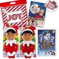 The Elf on the Shelf Girl and Boy Plushee Pal Dark with an Elf Story DVD Santas St. Bernards Save Christmas DVD Movie with Exclusive Joy Travel Bag