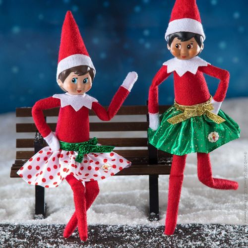  The Elf on the Shelf - Girl Elf Edition with North Pole Blue Eyed Girl Elf , Bonus Pair of Party Skirts, and Girl-character Themed Storybook