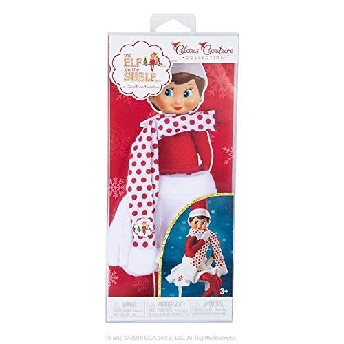  The Elf on the Shelf: A Christmas Tradition Girl Scout Elf (Blue Eyed) with Claus Couture Collection Snowflake Skirt & Scarf Outfit