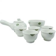 The Elixir KOYO Handmade Ceramic 7-pcs White Kung Fu Tea Pot Set Japanese Tea Set in Gift Box, Porcelain Ceramics Teapot Set