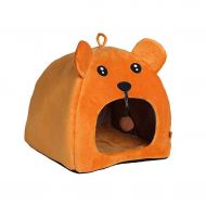 The End of the Desert Bear Cartoon Style Flannel Warm Collapsible pet nest, pet cat Dog yurt with Ball Toy Sleeping Sofa, cat Sleeping Bag pet Bag Soft Warm Washable cat Bed