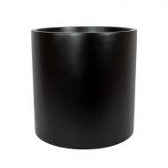 The Fiberglass Depot Brea Round Cylinder Fiberglass Planter (D:16 x H:16, Matte Black)