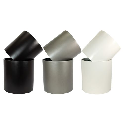  The Fiberglass Depot Brea Round Cylinder Fiberglass Planter (D:16 x H:16, Matte Black)