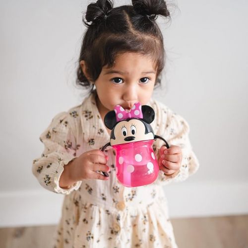  The First Years Disney Minnie Mouse Trainer Straw Cup - Disney Toddler Cups with Straw - 9 Months and Up - 7 Oz
