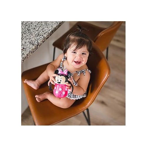  The First Years Disney Minnie Mouse Trainer Straw Cup - Disney Toddler Cups with Straw - 9 Months and Up - 7 Oz