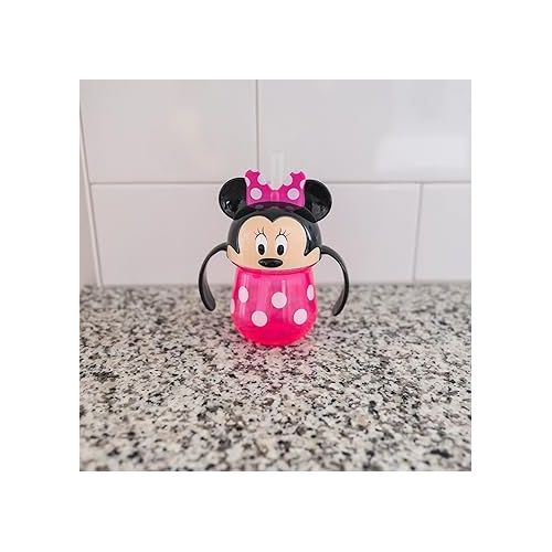  The First Years Disney Minnie Mouse Trainer Straw Cup - Disney Toddler Cups with Straw - 9 Months and Up - 7 Oz