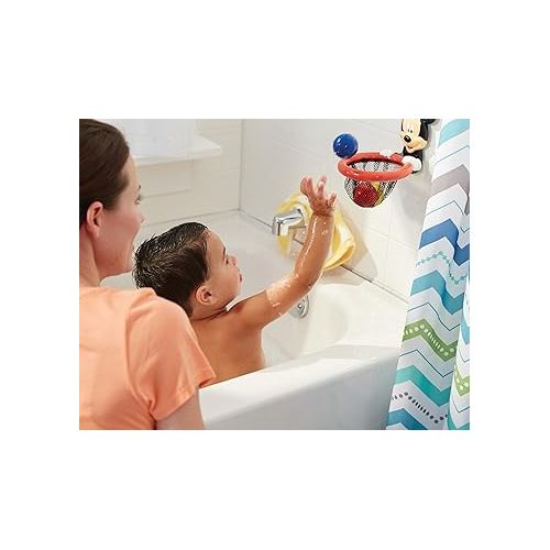  The First Years Disney Mickey Mouse Shoot and Store Baby Bath Toy - Baby Toys for Bathtub, Pool, and Everyday - Baby Bath Essentials