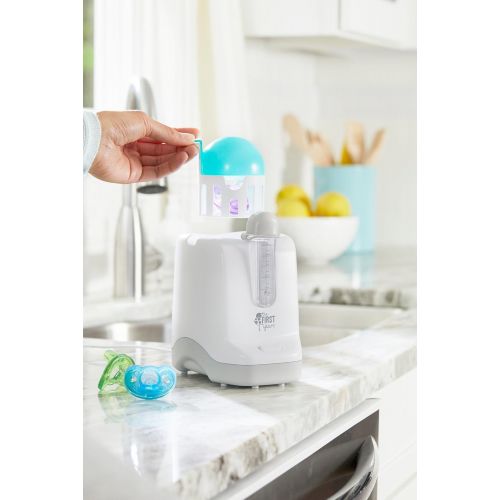  [아마존베스트]The First Years 2-in-1 Simple Serve Bottle Warmer | Quickly Warm Bottles of Breastmilk or Formula | Santize Pacifiers | Compact Design | Holds Wide Narrow and Angled Bottles