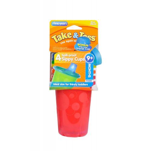  [아마존베스트]The First Years Take & Toss Spill-Proof Sippy Cups, 10 Ounce, 4 Count