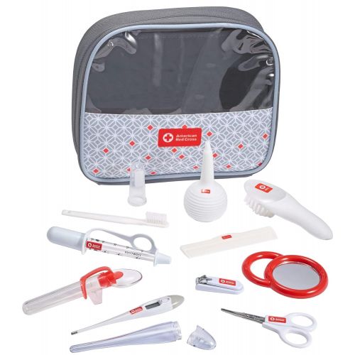  [아마존베스트]The First Years American Red Cross Deluxe Health and Grooming Kit| Infant and Baby Grooming | Infant and Baby Health | Thermometer, Medicine Dispenser, Comb, Brush, Nail Clippers and More with Con