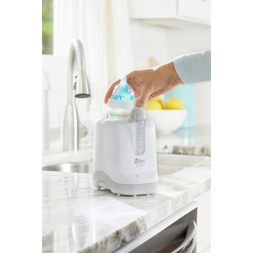  The First Years 2-in-1 Simple Serve Bottle Warmer | Quickly Warm Bottles of Breastmilk or Formula | Sanitize Pacifiers | Compact Design | Holds Wide Narrow and Angled Bottles