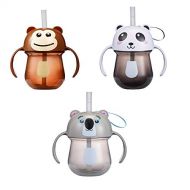 The First Years Animal Character Straw Trainer Cup - 7 oz, 3pk, Multi