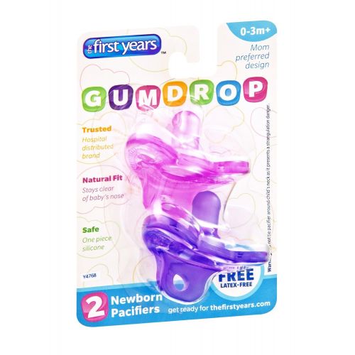  The First Years First Years Y4768 Newborn Gumdrop Silicone Pacifier 2 Count