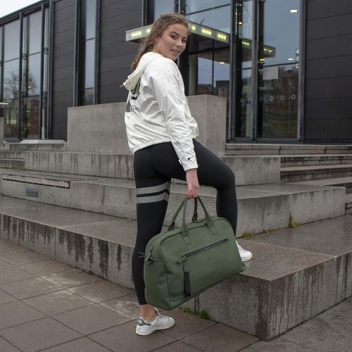 The Friendly Swede Weekender Bag, Duffle Overnight Bag - High-end Vreta Collection - 35L Travel Duffel, Weekend Bag For Women and Men (Green)