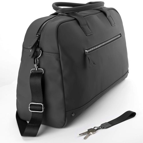  The Friendly Swede Weekender Duffle Shoulder Bag - High-end VRETA Weekend Bag - 35L (Black)