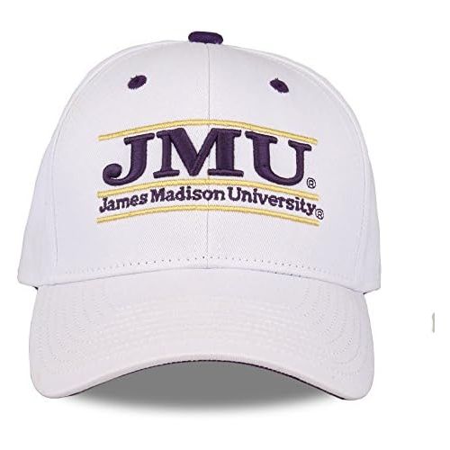  NCAA James Madison Dukes Unisex NCAA The Game bar Design Hat, White, Adjustable