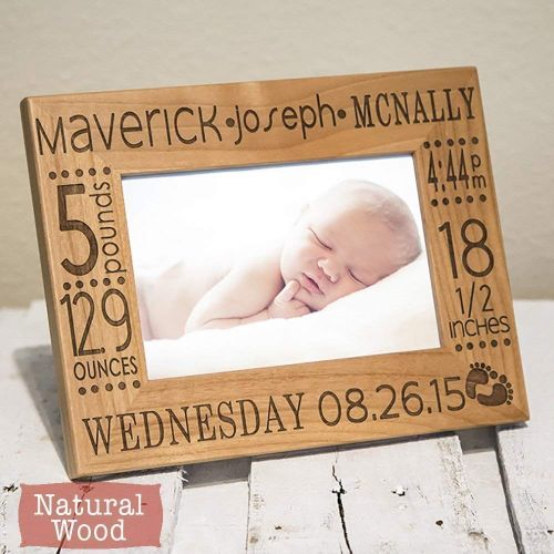  Personalized Birth Announcement Picture Frame with Stats - Newborn Baby Picture Frame - Nursery Decor - Gift for New Parents - Custom Baby Frame - Newborn Frame - Birth Information