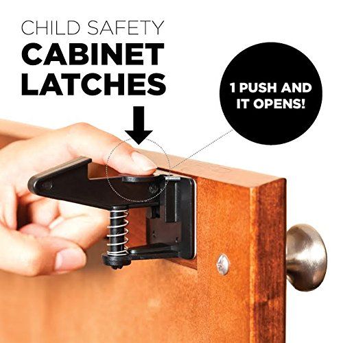  [아마존베스트]The Good Stuff Cabinet Locks Child Safety Latches - Quick and Easy Adhesive Baby Proofing Cabinets Lock and Drawers Latch - Child Safety with No Magnetic Keys to Lose, and No Tools, Drilling or M