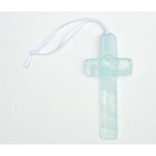  [아마존베스트]The Grandparent Gift Co. On Your Baptism Beautiful Baby Handmade Aqua Glass Cross