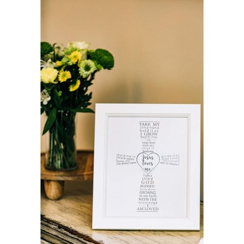  [아마존베스트]The Grandparent Gift Co. The Grandparent Gift Jesus Loves Me Frame for Babys Baptism or Christening, White Frame