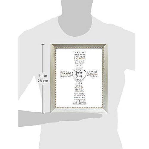  [아마존베스트]The Grandparent Gift Co. The Grandparent Gift Jesus Loves Me Frame for Babys Baptism or Christening, Silver Frame