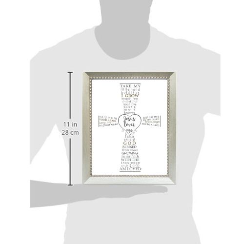  [아마존베스트]The Grandparent Gift Co. The Grandparent Gift Jesus Loves Me Frame for Babys Baptism or Christening, Silver Frame