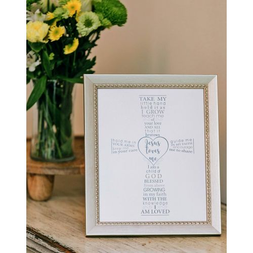  [아마존베스트]The Grandparent Gift Co. The Grandparent Gift Jesus Loves Me Frame for Babys Baptism or Christening, Silver Frame