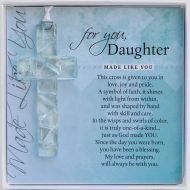 The Grandparent Gift Co. Handmade Clear Mosaic Cross - Sentimental Gift for Daughter from Mom or Dad