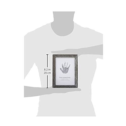  The Grandparent Gift Co. The Grandparent Gift Godfather Godchild Handprint Frame, Grey